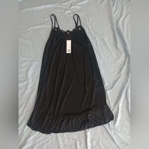 Black Lace Trim Nightgown